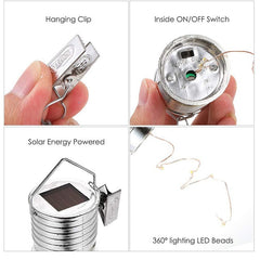 Lampa Solara LED Decorativa sub forma de Bulb, pentru exterior, suspendata, IP65, Ultron Albastru, Kaveny
