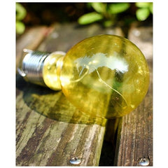 Lampa Solara LED Decorativa sub forma de Bulb, pentru exterior, suspendata, IP65, Ultron Galben, Kaveny