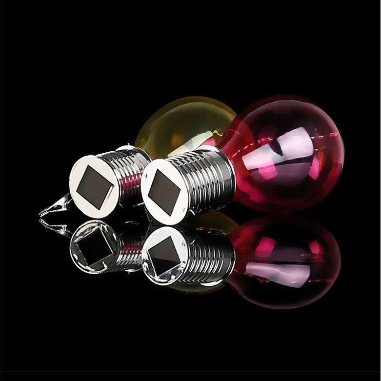 Lampa Solara LED Decorativa sub forma de Bulb, pentru exterior, suspendata, IP65, Ultron Rosu, Kaveny
