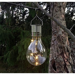 Lampa Solara LED Decorativa sub forma de Bulb, pentru exterior, suspendata, IP65, Ultron Transparent, lumina calda, Kaveny