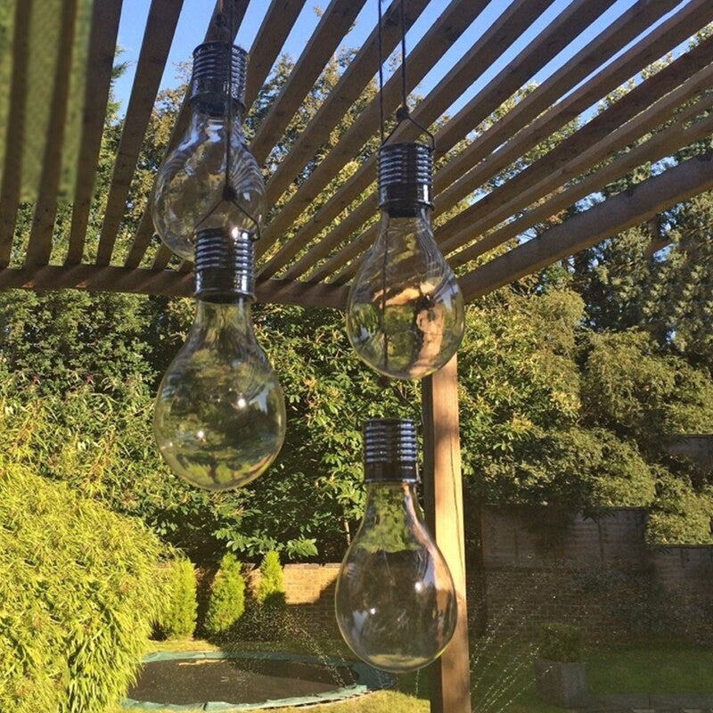 Lampa Solara LED Decorativa sub forma de Bulb, pentru exterior, suspendata, IP65, Ultron Transparent, lumina calda, Kaveny