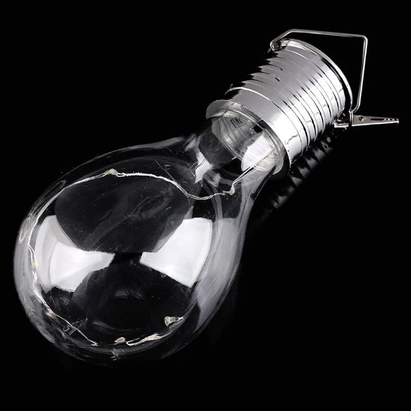 Lampa Solara LED Decorativa sub forma de Bulb, pentru exterior, suspendata, IP65, Ultron Transparent, lumina rece, Kaveny