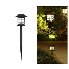 Set 2 Lampa solara Led pentru gradina, Tip felinar, Kaveny, Alb cald