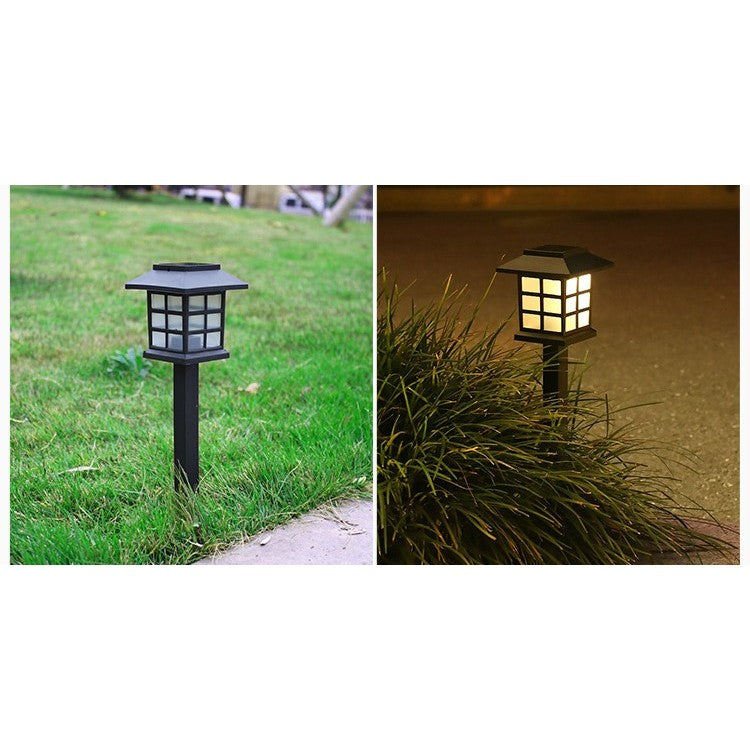 Set 2 Lampa solara Led pentru gradina, Tip felinar, Kaveny, Alb cald