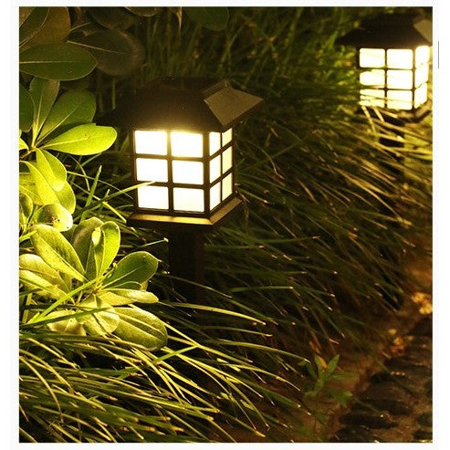 Set 2 Lampa solara Led pentru gradina, Tip felinar, Kaveny, Alb cald