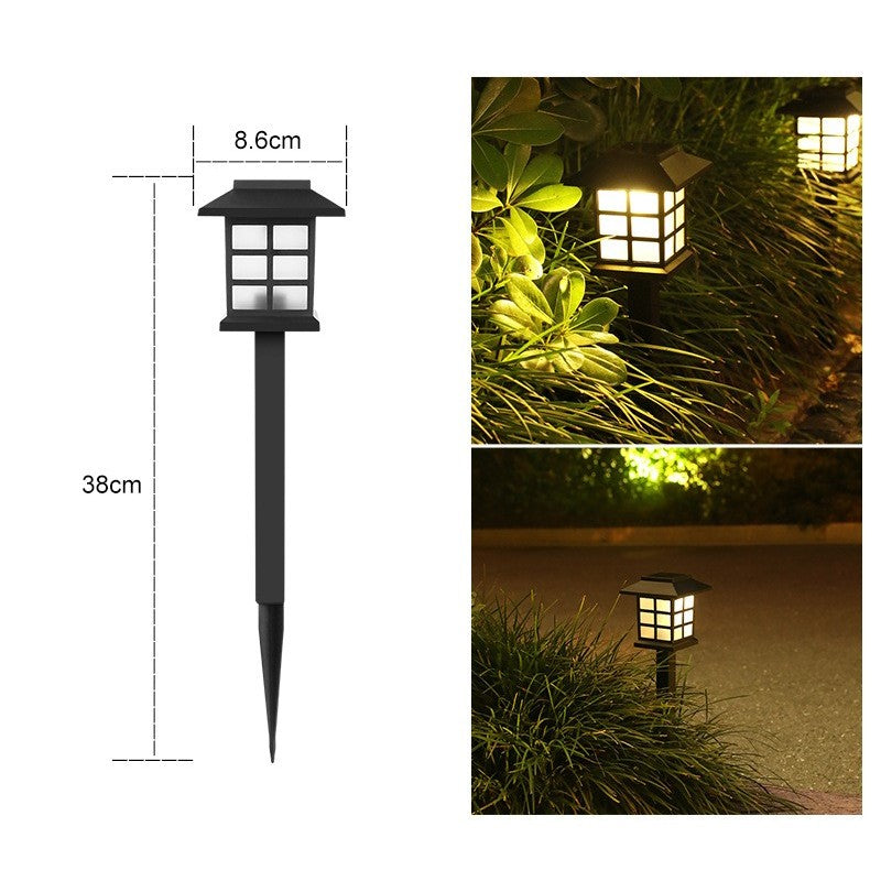 Set 2 Lampa solara Led pentru gradina, Tip felinar, Kaveny, Alb cald