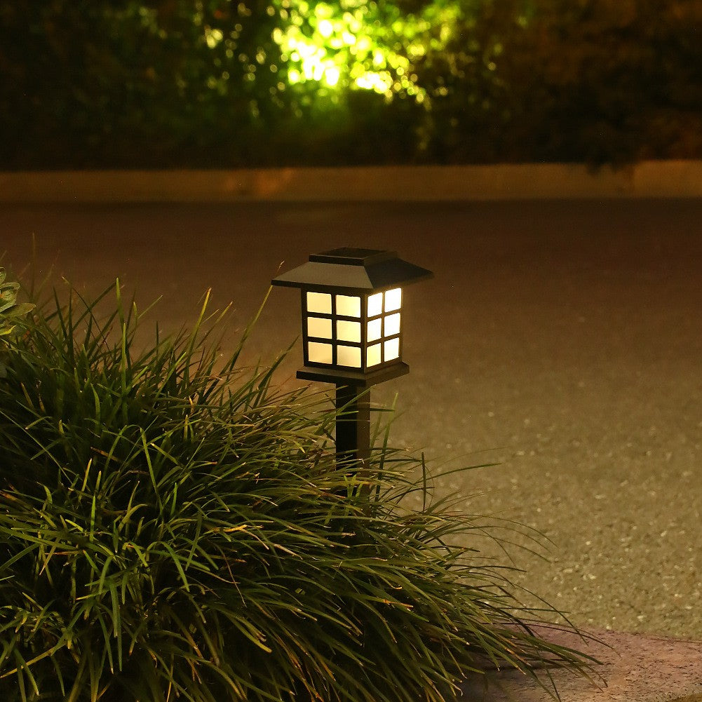 Set 2 Lampa solara Led pentru gradina, Tip felinar, Kaveny, Alb cald