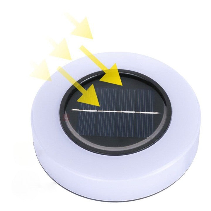 Lampa solara LED, sub forma de cerc, pentru gazon sau gradina, Rezistenta la apa, Kaveny, Alb rece