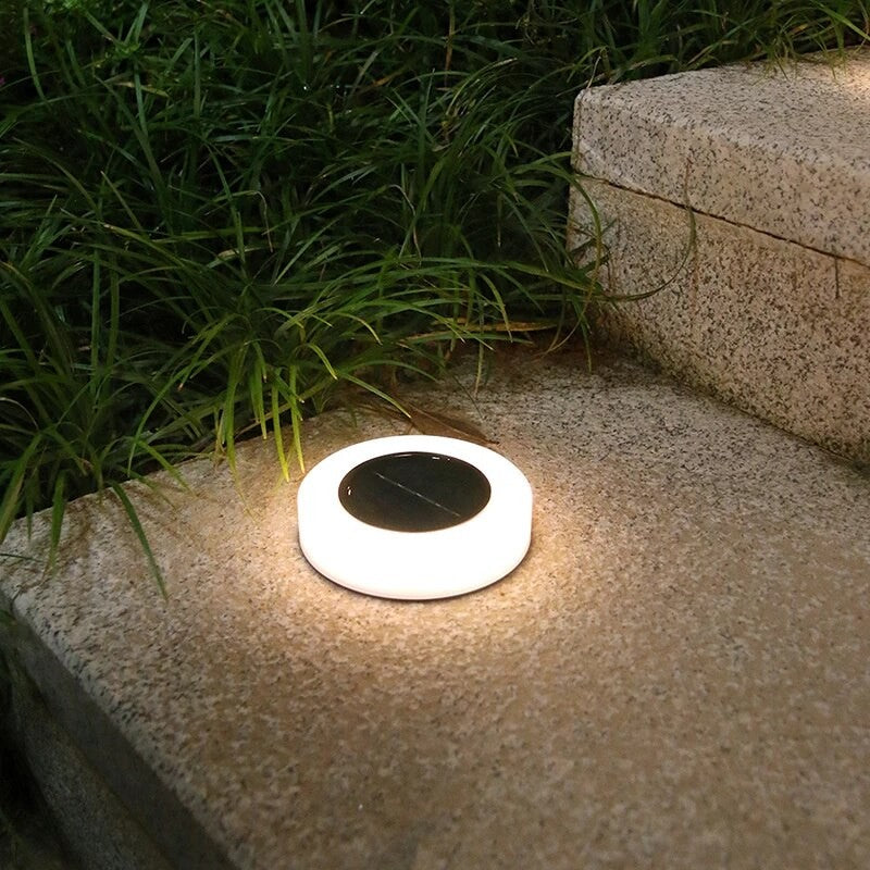Lampa solara LED, sub forma de cerc, pentru gazon sau gradina, Rezistenta la apa, Kaveny, Alb rece