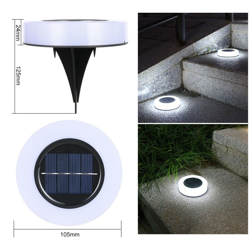 Lampa solara LED, sub forma de cerc, pentru gazon sau gradina, Rezistenta la apa, Kaveny, Alb rece