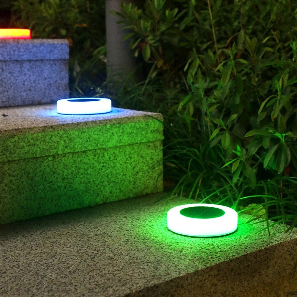 Lampa solara LED, sub forma de cerc, pentru gazon sau gradina, Rezistenta la apa, Kaveny, Multicolor