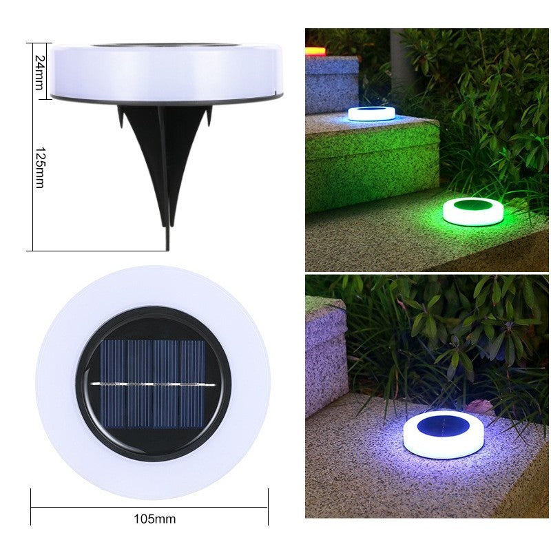 Lampa solara LED, sub forma de cerc, pentru gazon sau gradina, Rezistenta la apa, Kaveny, Multicolor