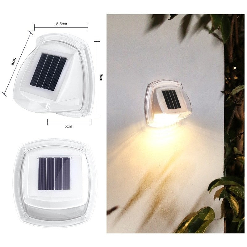 Lampa solara LED tip aplica pentru perete Kaveny, 8.5 x 9 cm, 2V, ABS, 600mAh, rezistent la apa, material ABS, 8 LED-uri, alb cald