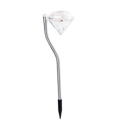 Lampa solara LED tip Diamant pentru gradina Kaveny, inaltime 30 cm, 2V, ABS, 600mAh, alb rece