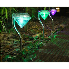 Lampa solara LED tip Diamant pentru gradina Kaveny, inaltime 30 cm, 2V, ABS, 600mAh, multicolor