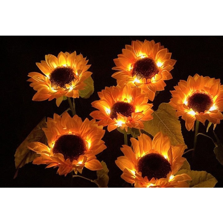 Lampa solara LED tip Floarea Soarelui, inaltime 70 cm, Pentru gradina, Kaveny