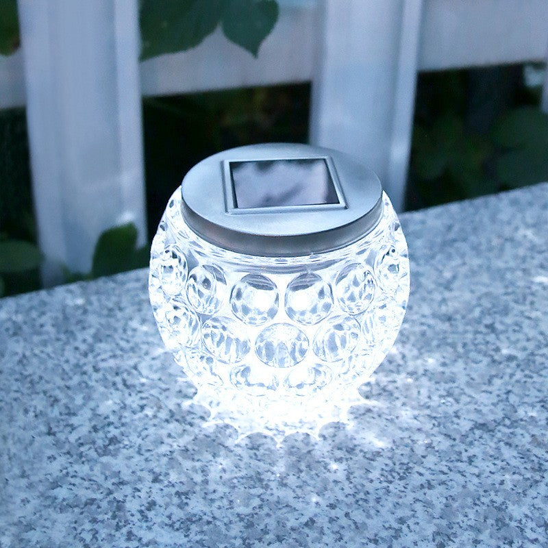 Lampa solara LED tip Glob cristal pentru gradina/trepte/terasa Kaveny, rezistent la apa IP65, 10 x 9.5 cm, 1.2V, ABS, 600mAh, alb rece