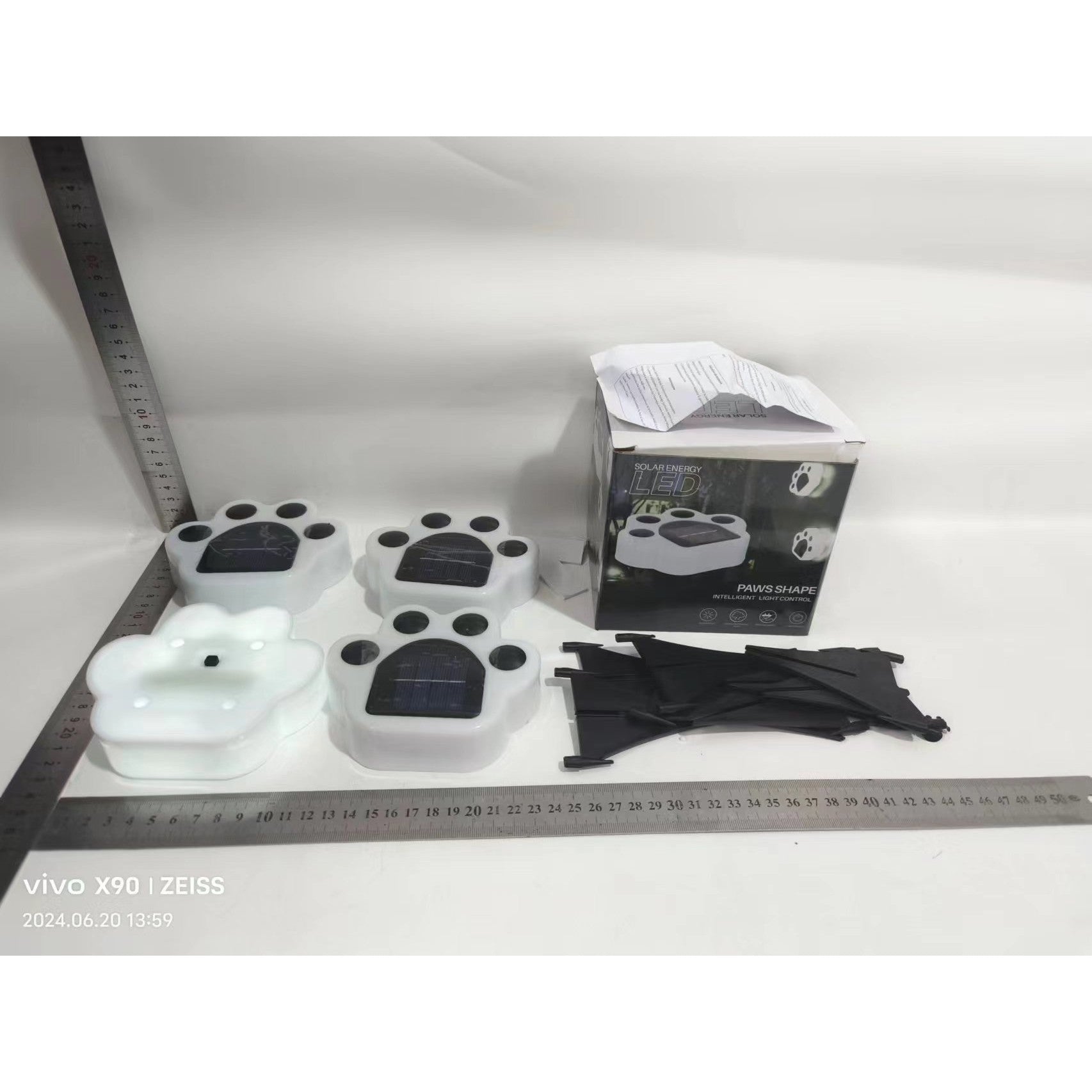 Lampa solara LED, Tip laba de urs, pentru gazon sau gradina, Rezistenta la apa, Kaveny, Alb rece