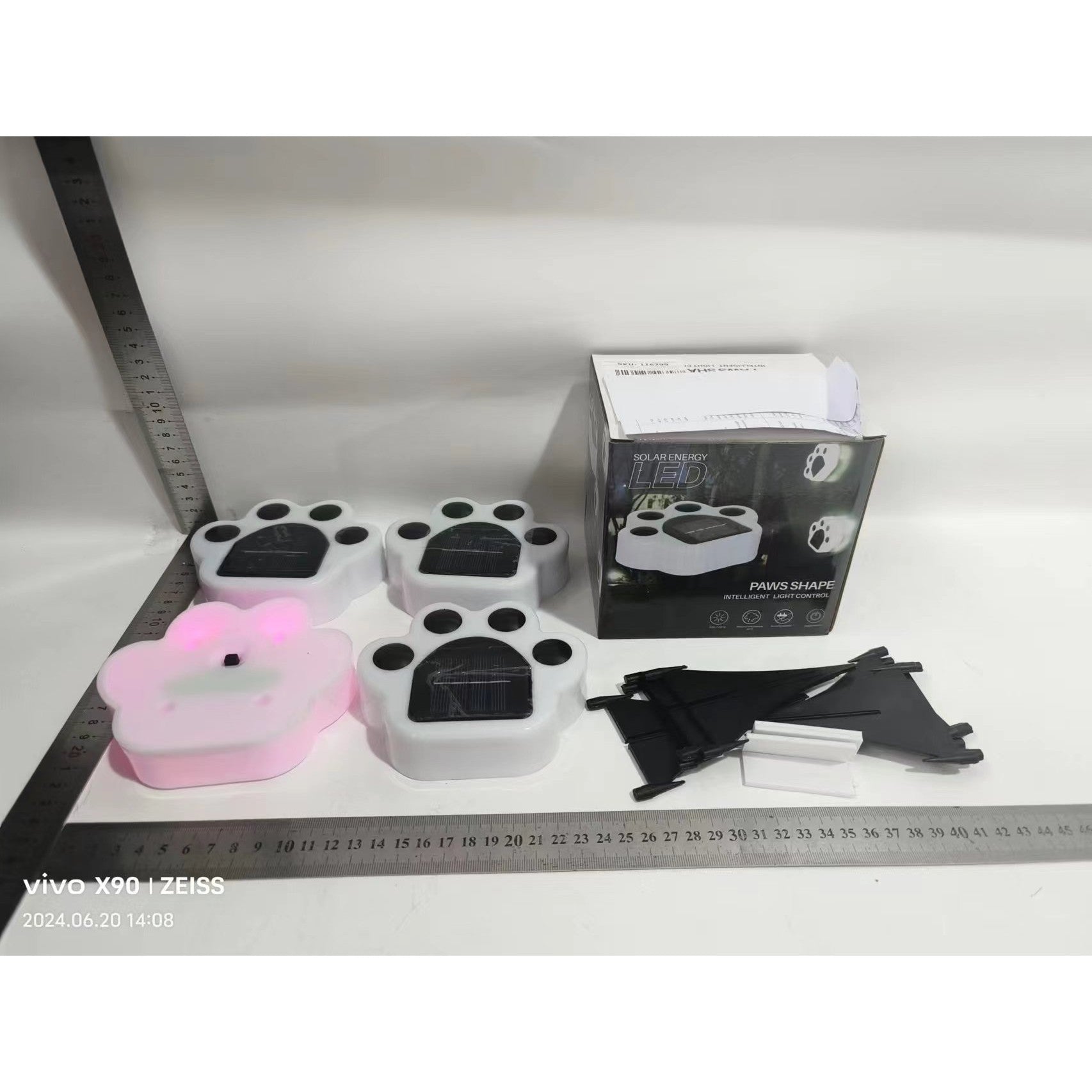 Lampa solara LED, Tip laba de urs, pentru gazon sau gradina, Rezistenta la apa, Kaveny, Multicolor