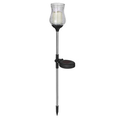 Lampa solara LED tip Lalea pentru gradina Kaveny, inaltime 55 cm,  material sticla si ABS, 2V, ABS, 600mAh, alb cald