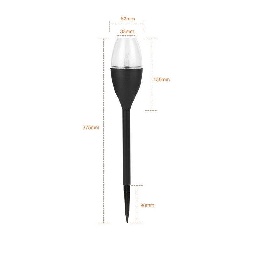 Lampa solara LED tip pahar de vin pentru gradina Kaveny, inaltime 37.5 cm, efect de flacara, material PVC si ABS, 2V, 200mAh, multicolor