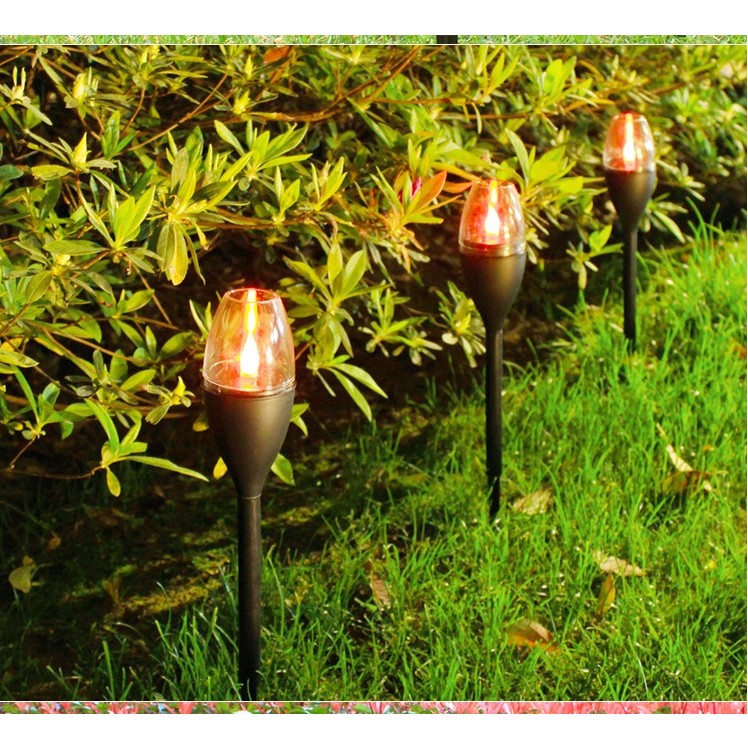 Lampa solara LED tip pahar de vin pentru gradina Kaveny, inaltime 37.5 cm, efect de flacara, material PVC si ABS, 2V, 200mAh, multicolor
