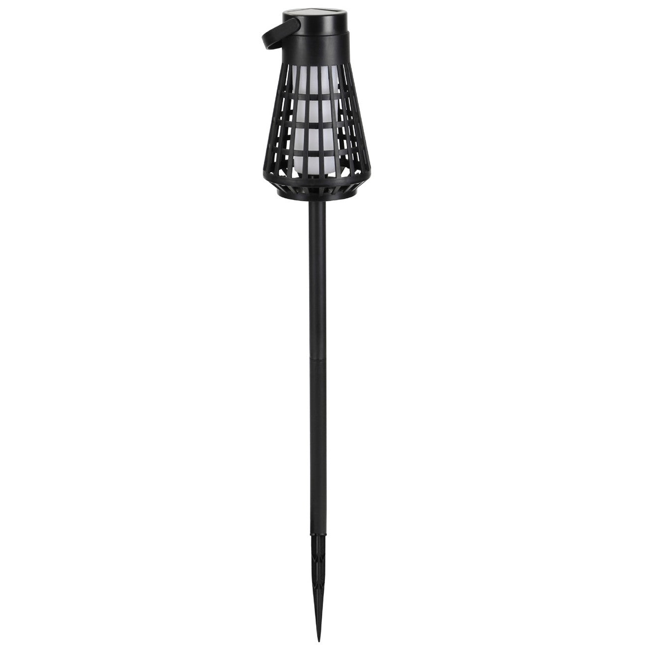Lampa Solara pentru Gradina, Kadeny, Reincarcabila de la Soare, Model Felinar, Portabila cu Picior, Lumina Calda, 12 cm, Negru