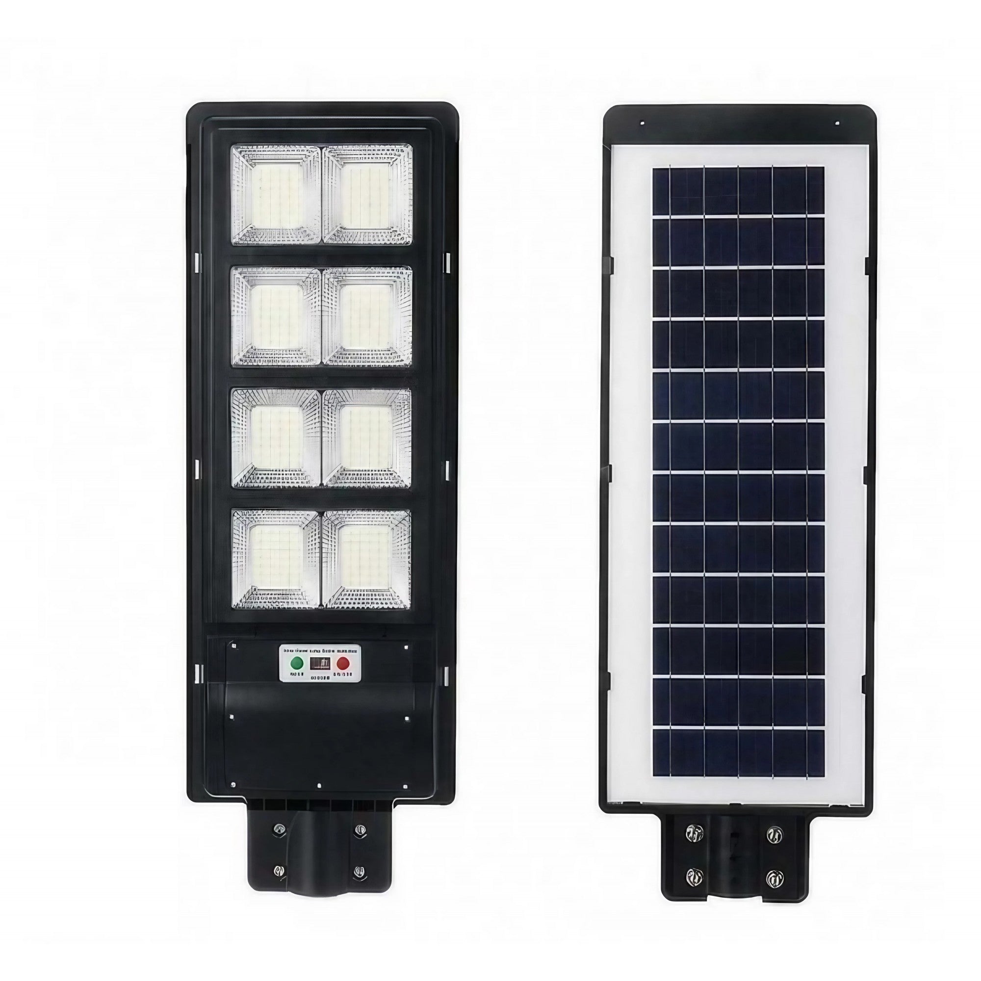 Lampa solara stradala Kaveny, cu telecomanda, senzor de miscare si lumina, suport prindere, 180 LED-uri, IP65, ABS, 10AH, 200W, temperatura culoare 6500K, 59.5x23.8x6.8 cm, autonomie 10-12 ore, negru