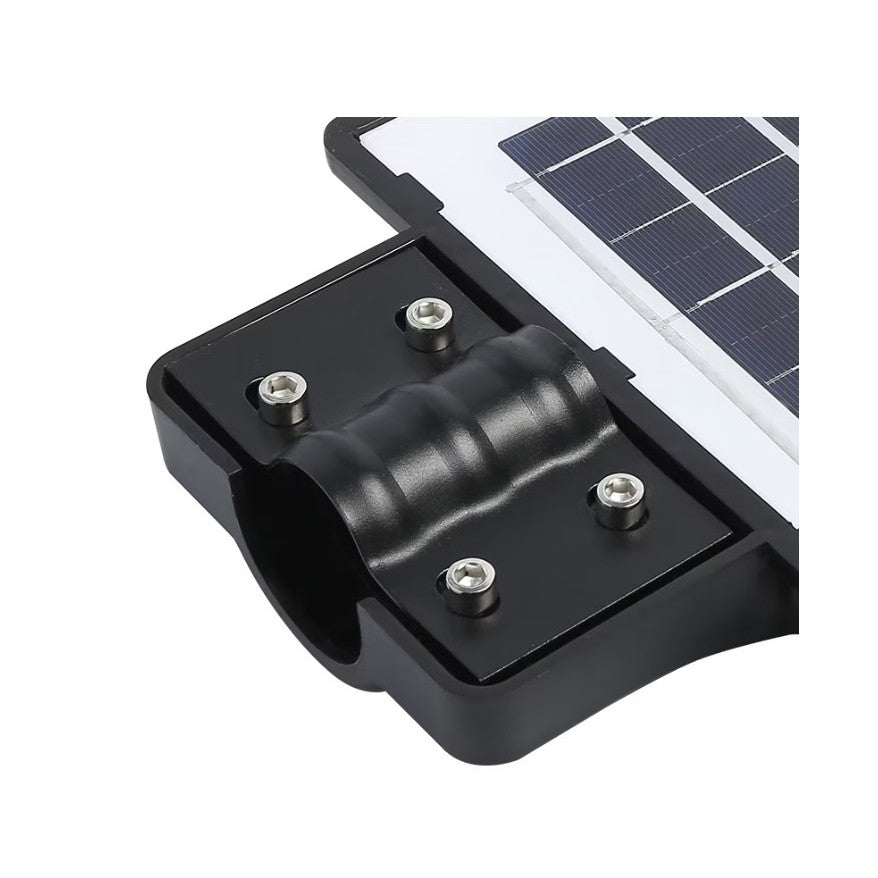 Lampa solara stradala Kaveny, cu telecomanda, senzor de miscare si lumina, suport prindere, 225 LED-uri, IP65, ABS, 15AH, 300W, temperatura culoare 6500K, 69.5x24.3x6.8 cm, autonomie 10-12 ore, negru
