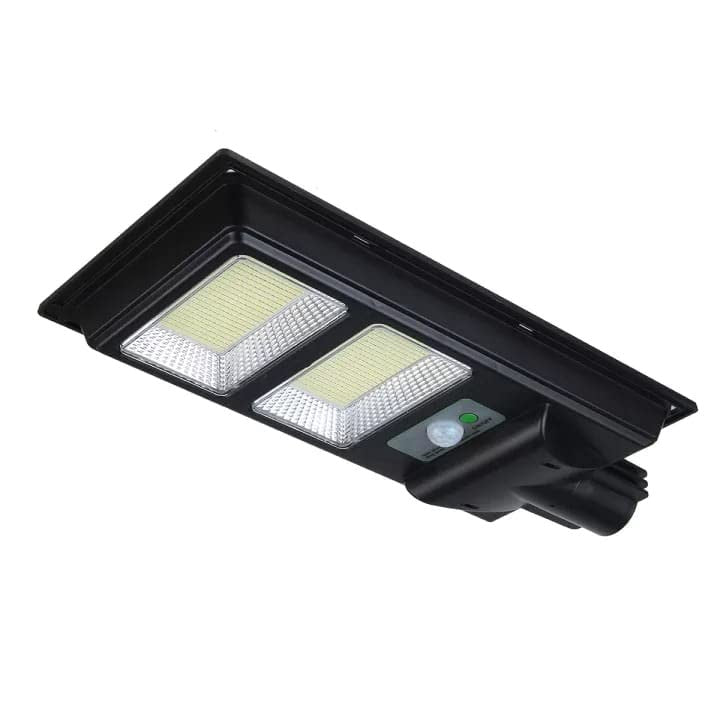 Lampa solara stradala Kaveny, senzor de miscare si lumina, 96 LED-uri, IP65, ABS, 5AH, 100W, temperatura culoare 6500K, 37.8x18.8x5 cm, autonomie 10-12 ore, negru