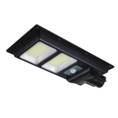 Lampa solara stradala Kaveny, senzor de miscare si lumina, 96 LED-uri, IP65, ABS, 5AH, 100W, temperatura culoare 6500K, 37.8x18.8x5 cm, autonomie 10-12 ore, negru