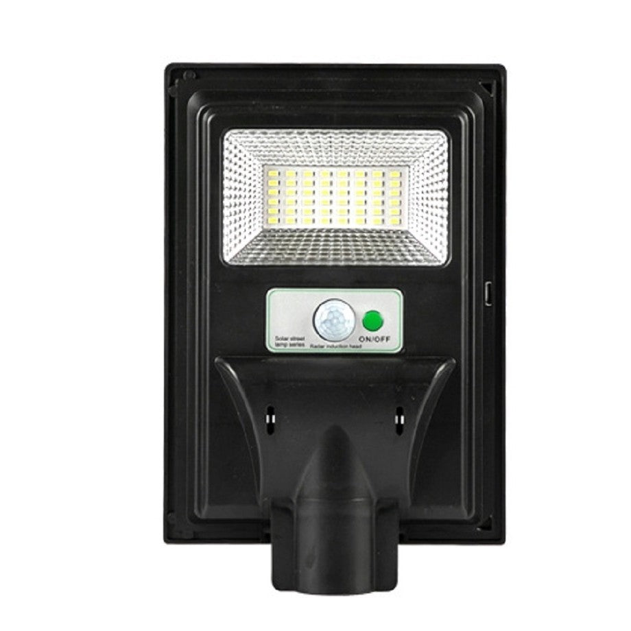 Lampa solara stradala Kaveny, cu telecomanda, senzor de miscare si lumina, suport prindere, 48 LED-uri, IP65, ABS, 5AH, 50W, temperatura culoare 6500K, 28.5x18.8x5 cm, autonomie 10-12 ore, negru