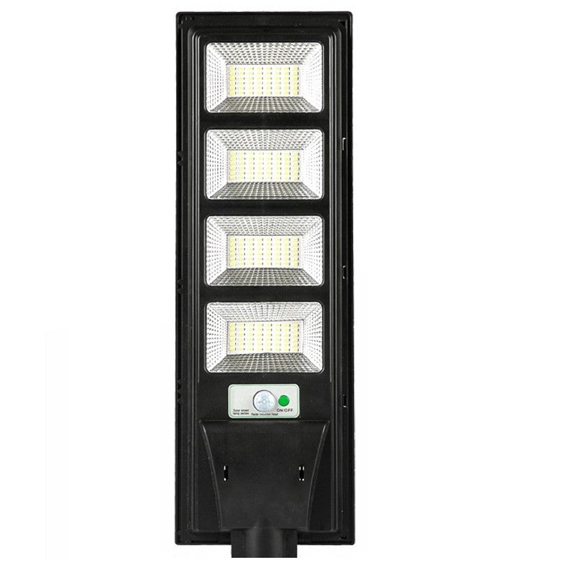 Lampa solara stradala Kaveny, cu telecomanda, senzor de miscare si lumina, suport prindere, 192 LED-uri, IP65, ABS, 8AH, 200W, temperatura culoare 6500K, 58.6x18.8x5 cm, autonomie 10-12 ore, negru