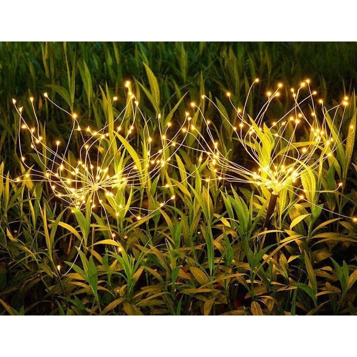 Lampa solara sub forma de artificii, 120 LED-uri, alb cald, Kaveny