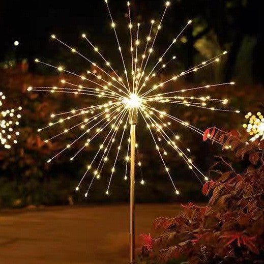 Lampa solara sub forma de artificii, 120 LED-uri, alb cald, Kaveny