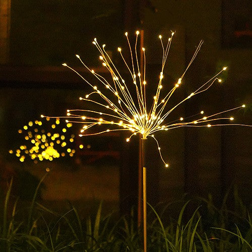 Lampa solara sub forma de artificii, 120 LED-uri, alb cald, Kaveny