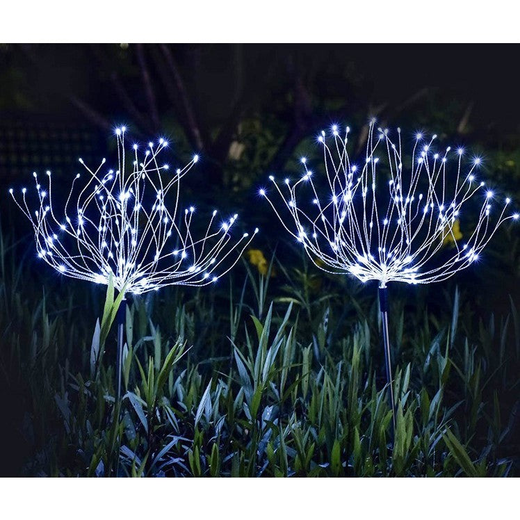 Lampa solara sub forma de artificii, 120 LED-uri, alb rece, Kaveny