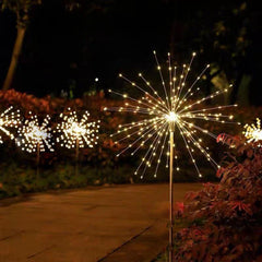 Lampa solara sub forma de artificii, 90 LED-uri, alb cald, Kaveny