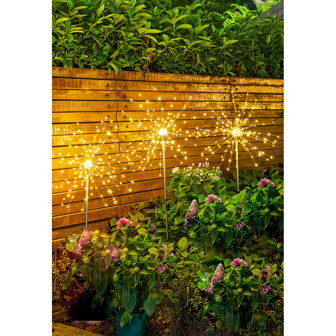 Lampa solara sub forma de artificii, 90 LED-uri, alb cald, Kaveny