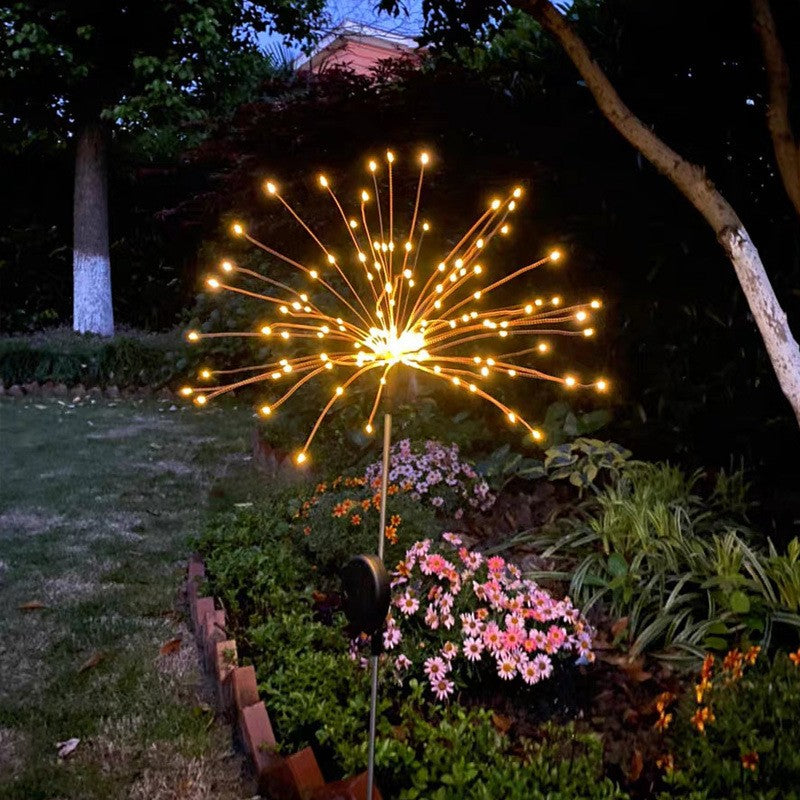Lampa solara sub forma de artificii, 90 LED-uri, alb cald, Kaveny