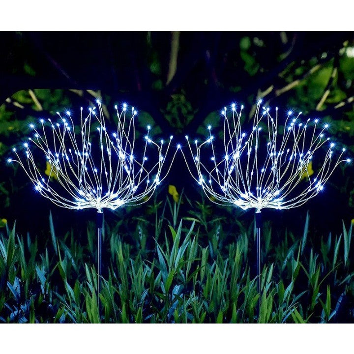 Lampa solara sub forma de artificii, 90 LED-uri, alb rece, Kaveny