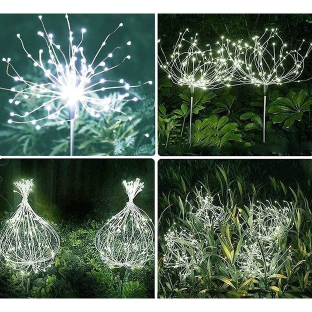 Lampa solara sub forma de artificii, 90 LED-uri, alb rece, Kaveny