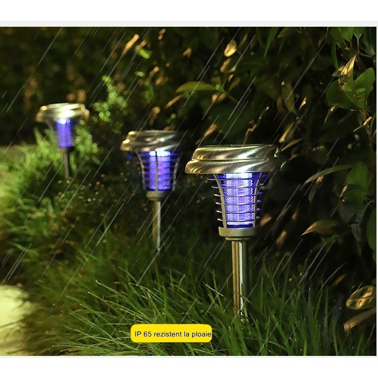 Lampa solara tip torta Kaveny, anti-insecte, tantari, UV, LED, 1.2V, IP65, 1 LED, material ABS, 48 x 14 cm, gri