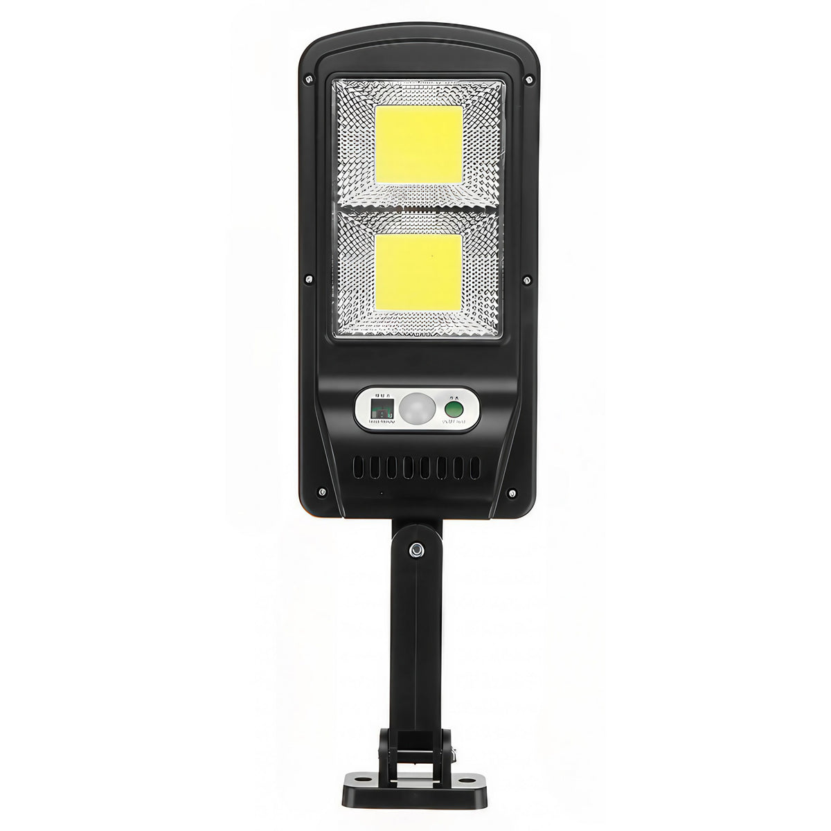 Lampa stradala solara Kaveny, cu telecomanda, 36 cm x 11.5 cm, 108 COB LED, 2592 Lumeni, 21.6 W - echivalent 172 W bec incadescent, IP65, Senzor de Miscare, Senzor de Lumina, 2 Grile, Alb Rece
