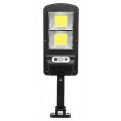 Lampa stradala solara Kaveny, cu telecomanda, 36 cm x 11.5 cm, 108 COB LED, 2592 Lumeni, 21.6 W - echivalent 172 W bec incadescent, IP65, Senzor de Miscare, Senzor de Lumina, 2 Grile, Alb Rece