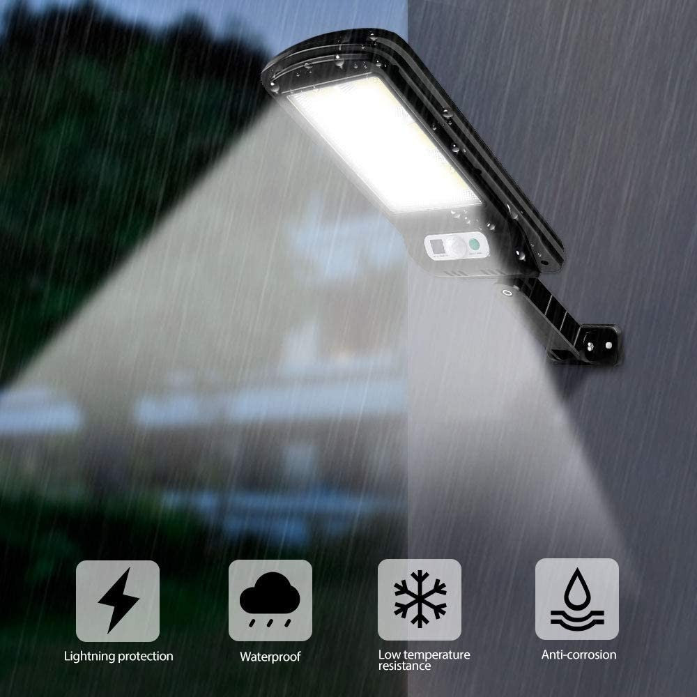 Lampa Solara De Exterior LED Kaveny, 36 cm x 11.5 cm, 2400Lumeni 100 COB LED 20 W - echivalent 160 W bec incadescent, IP65, Senzor de Miscare, Senzor de Lumina, 1 Grila, Alb Rece