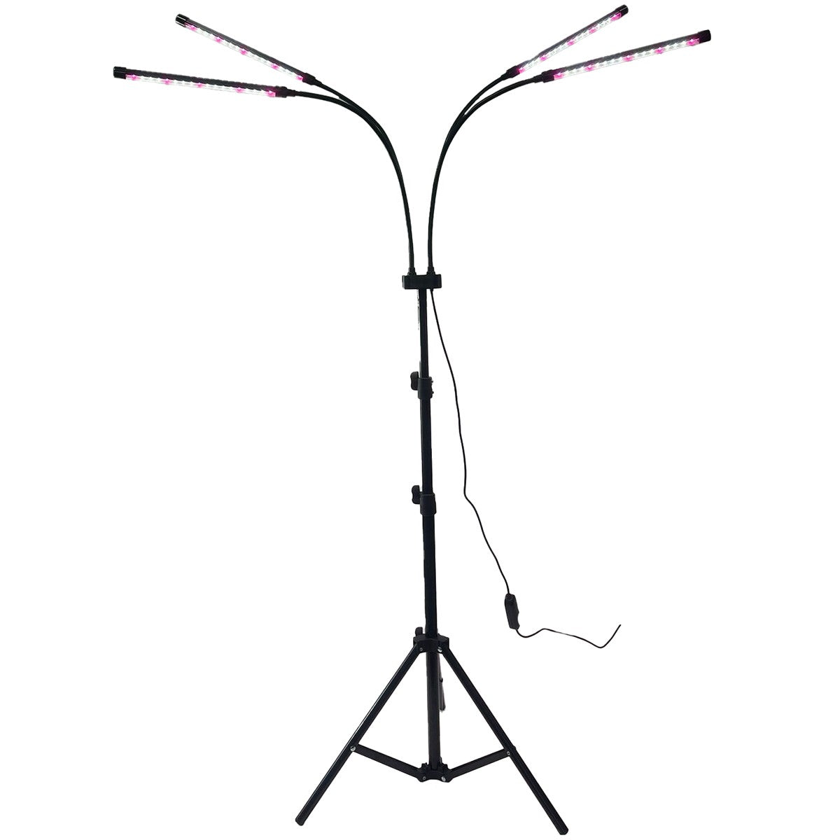 Lampa UV pentru cresterea plantelor, Kadeny, 4 capete, putere 30W, 108 LED-uri Lampa cu lumina Ultra-Violet, Lampa cu Picior Ajustabil pana la 2 m, Lumina UV Alb Rece