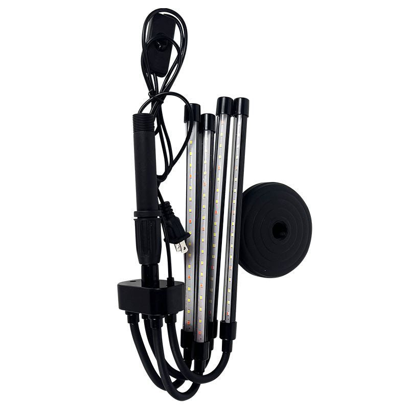 Lampa UV pentru cresterea plantelor, Kadeny, conectare la retea, 20W, 4 capete, 72 LED-uri, ajustabila pana la 66.5 cm, Lumina Alb Mov 