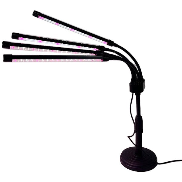 Lampa UV pentru cresterea plantelor, Kadeny, conectare la retea, 20W, 4 capete, 72 LED-uri, ajustabila pana la 66.5 cm, Lumina Alb Mov 