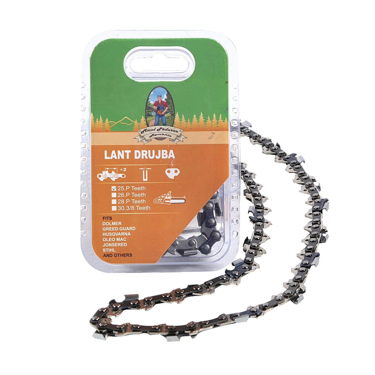 Lant drujba Micul Padurar, lungime 14'', pas 3/8'', grosime 1.3mm, 50 pinteni, 25 dinti, full chisel